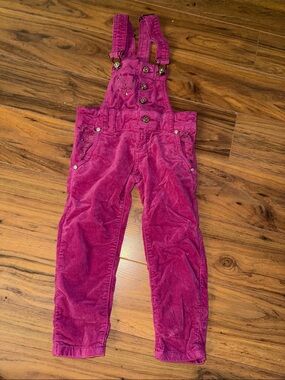 12m vintage Indian rose 90s Girls Magenta Corduroy velvet Overalls Stud Detail